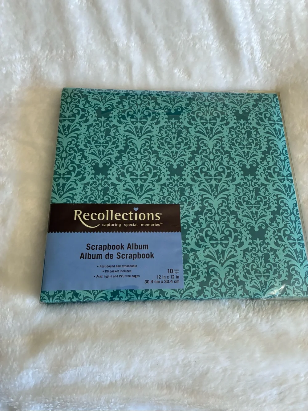 Recollections Teal and Aqua Damask Scrapbook Album